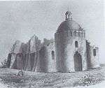 Drawing of church in ruins