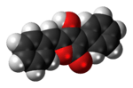 Space-filling model of the (Z)-pulvinone molecule