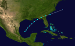 Track of the tropical storm