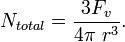  N_{total} = \frac{3F_v}{4 \pi\ r^3}. \,\!