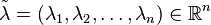 \tilde{\lambda} = (\lambda_1, \lambda_2, \ldots, \lambda_n) \in \mathbb{R}^n