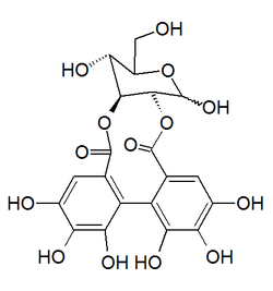 chemical structure of 2,3-(S)-hexahydroxydiphenoyl-D-glucose