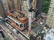 Construction photo of 220 Central Park South from October 2015, with the first few stories constructed.