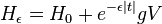 H_\epsilon=H_0 + e^{-\epsilon |t|}gV