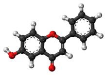 Ball-and-stick model of 6-hydroxyflavone