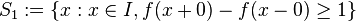 S_1:=\{x:x\in I, f(x+0)-f(x-0)\geq 1\}