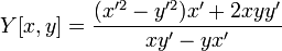 Y[x,y]=\frac{(x'^2-y'^2)x'+2xyy'}{xy'-yx'}