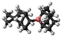 Ball-and-stick model of the alpine borane molecule