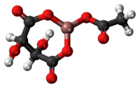 Ball-and-stick model of the aluminium acetotartrate molecule