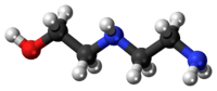 Ball-and-stick model of the aminoethylethanolamine molecule