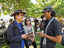 Festival director Yim Su-taek (left) of Gwacheon and Phare Ponleu Selpak director Khuon Det (right), 2012