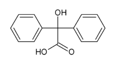 Skeletal formula of benzilic acid