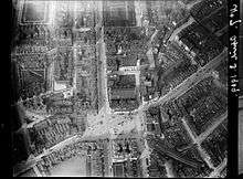 B&W photo of Sloane Square from the air