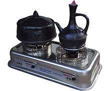 Two-burner CleanCook stove with round-based Ethiopian pots.