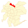 Map of Huechuraba commune within Greater Santiago