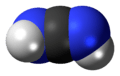 Space-filling model of the cyanamide molecule, diimide tautomer