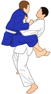 Vector illustration of Daki age Judo throwing technique