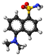 Ball-and-stick model of the dansyl amide molecule