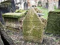 Photo of the tombstone of David Gans in Prague