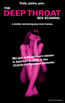 film poster with apparently nude woman in sitting position, legs crossed, nothing exposed