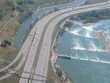 From the southern city limit to Memorial Drive, Deerfoot Trail parallels the Bow River in south Calgary.