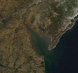 Delaware Bay in Winter from above