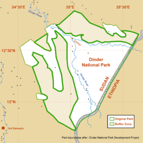 Dinder National Park map