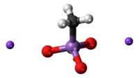 Two sodium cations and one methyl arsenate anion