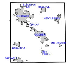 Elkhart County, Indiana map.svg