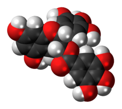 Space-filling model of the epigallocatechin gallate molecule