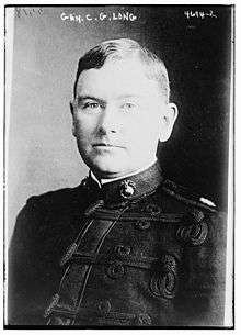 A black and white image of Charles G. Long, a white male in his Marine Corps uniform