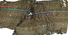 An example of a digital outcrop model with geological interpretations, near to Green River, Utah, USA.