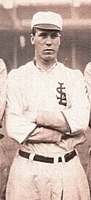 Gus Williams standing in his St. Louis Browns uniform.