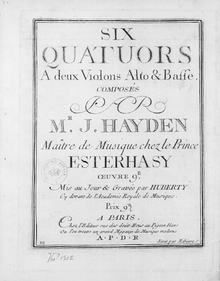 title page of score by Haydn