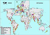 Global distribution of centres taking part in the ISAAC study.