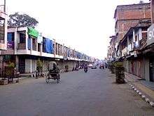 Street, with older buildings on each side