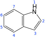 Skeletal formula with numbering scheme