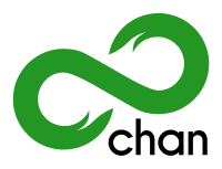 A green infinity symbol left of the word chan.