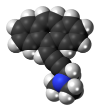 Space-filling model of the intriptyline molecule