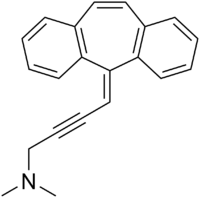 Skeletal formula of intriptyline