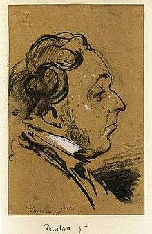 Drawing by Nadar of Jean-Pierre Dantan, in profile