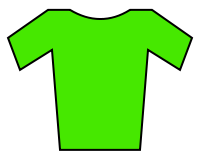 A green jersey, designating the winner of the points classification