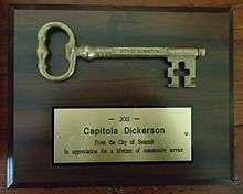 picture of plaque with key