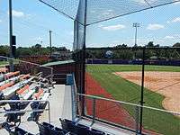 Left field from the grandstands at Husky Field - Softball