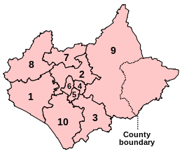 A map of the same two counties. The borders of the constituencies are slightly different. The border between the two counties remains unchanged.