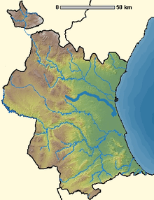 Location map of Rambla del Poyo
