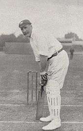 A cricketer preparing to bat