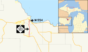 M-553 is a north–south highway in the Central Upper Peninsula of Michigan