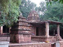 Mallikarjuna temple (at rear), a dravida style temple at Mahakuta