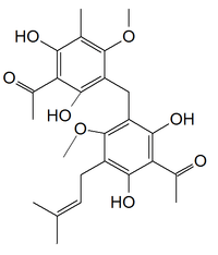Chemical structure of mallotojaponin B